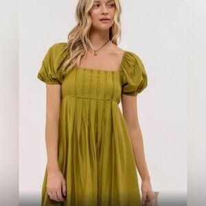 bottega veneta green dress Green Stripe Strapless Smocked Midi Sundress · Filly Flair main image 1